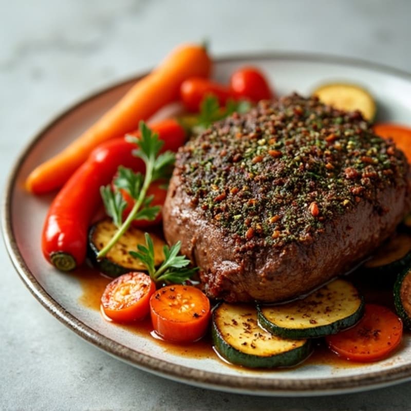 Herb-Crusted Italian Pot Roast with Roasted Vegetables