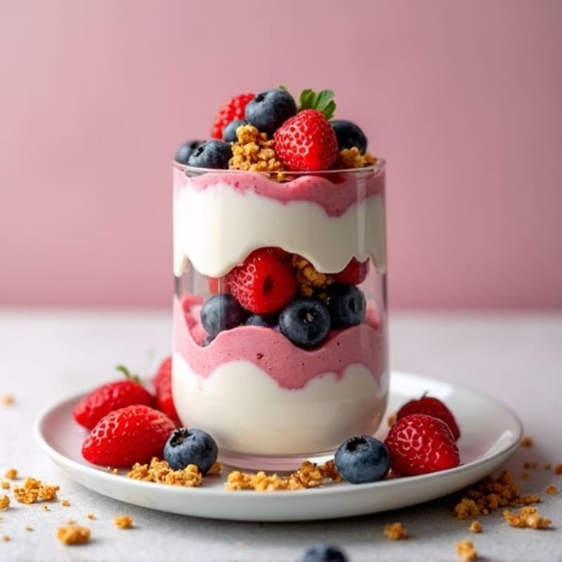 Greek Yogurt Protein Parfait with Mixed Berries