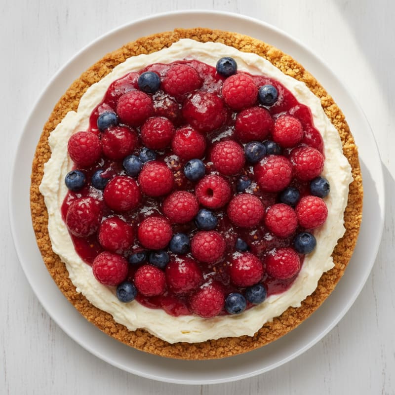 Greek Yogurt Protein Cheesecake with Mixed Berries
