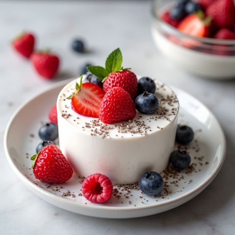 Greek Yogurt Protein Mousse with Mixed Berries