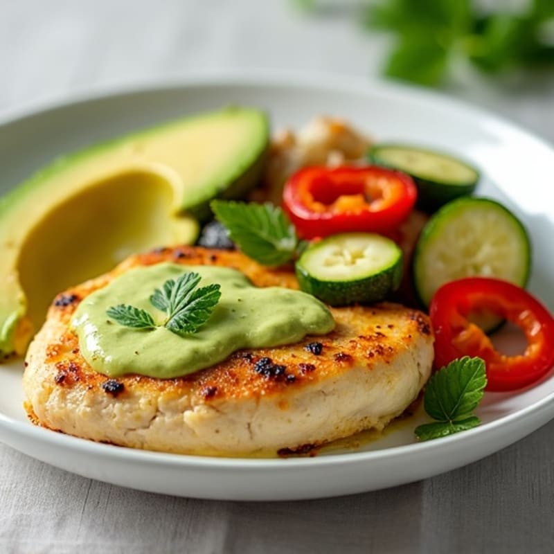 Creamy Avocado Lime Chicken with Roasted Vegetables