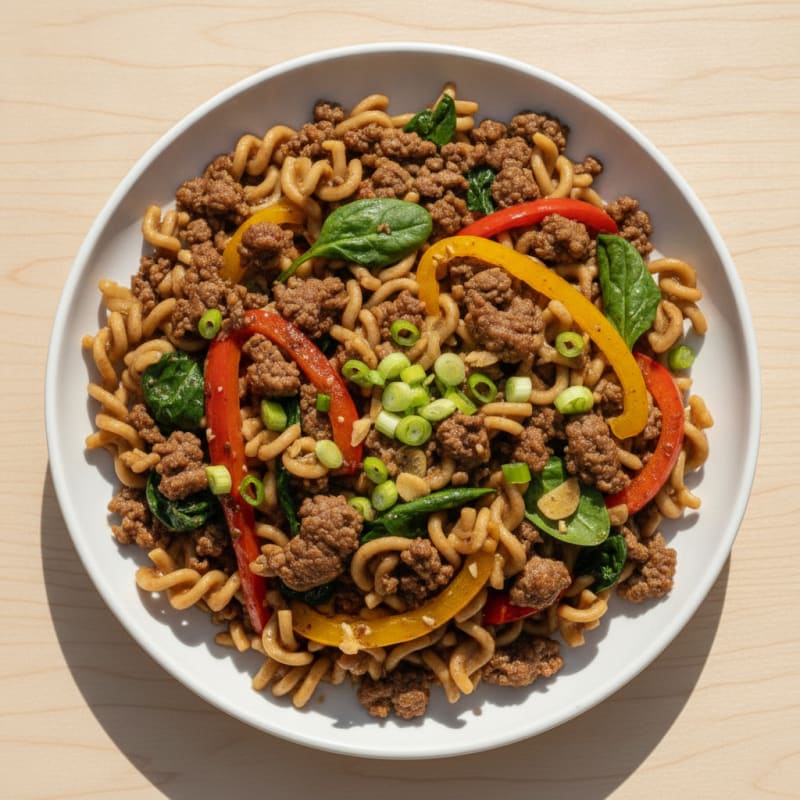 Savory Ground Beef and Noodle Skillet