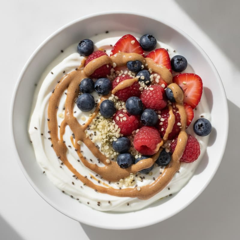 Creamy Greek Yogurt Bowl with Chia Seeds and Mixed Berries