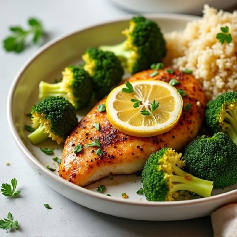 Sheet Pan Lemon-Herb Chicken and Roasted Broccoli