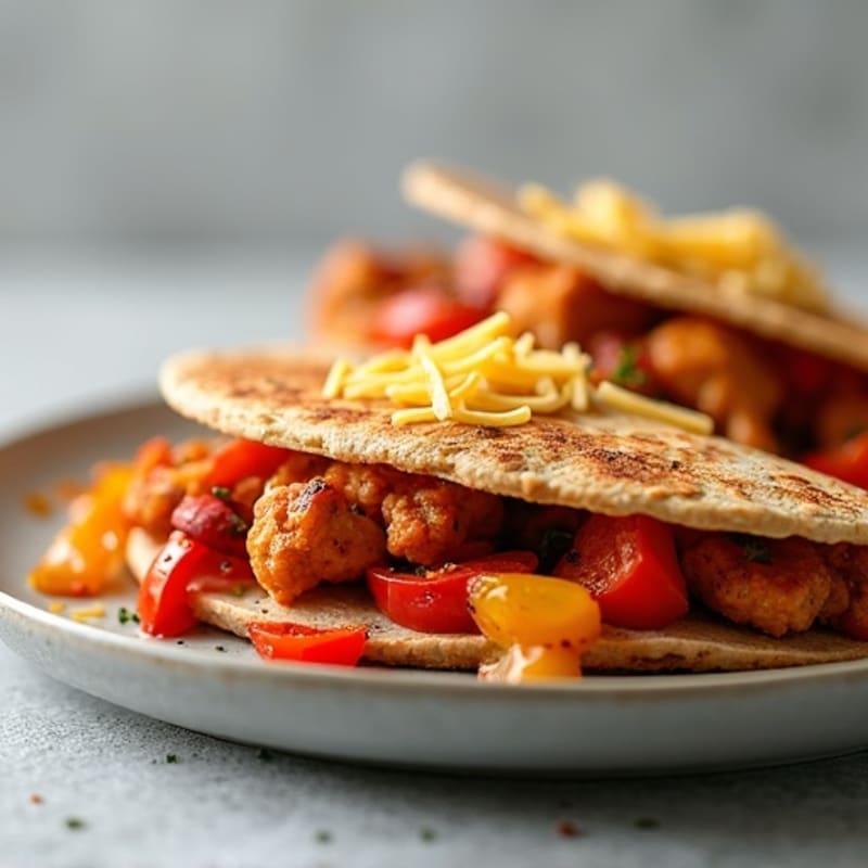 Crispy BBQ Chicken and Roasted Veggie Quesadilla