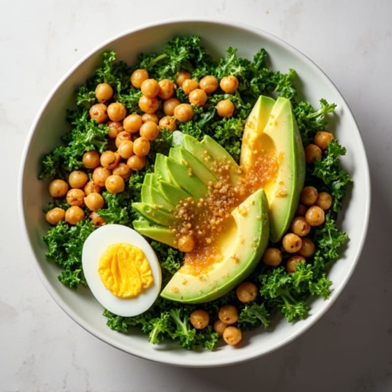 Crunchy Avocado Kale Bowl with Citrus Vinaigrette