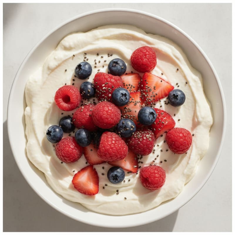 Silky Greek Yogurt Protein Pudding with Berries