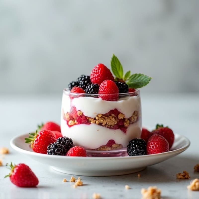 Greek Yogurt Protein Parfait with Mixed Berries