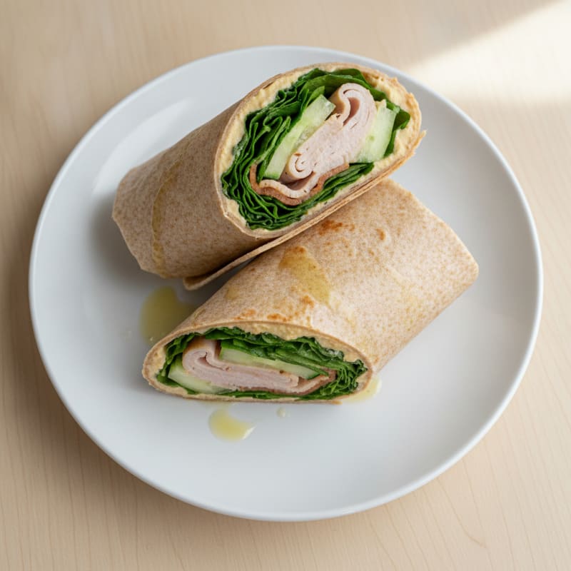 Turkey Spinach Wrap with Hummus