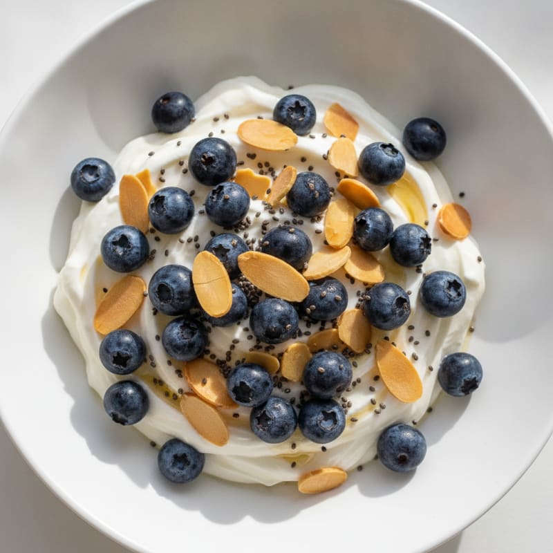 Creamy Greek Yogurt Protein Bowl with Berries and Almonds