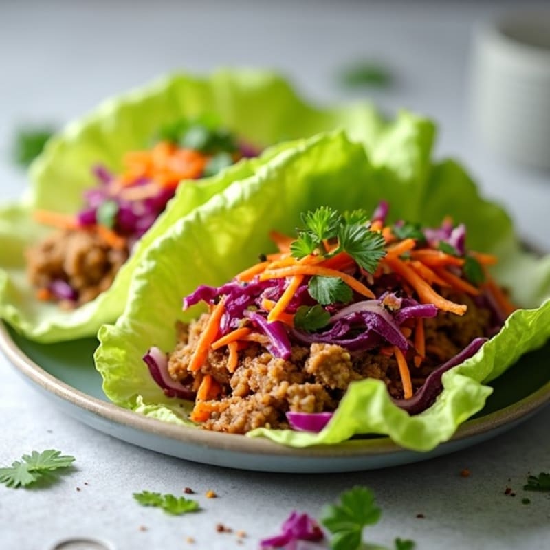 Lean Pulled Pork Lettuce Wraps with Zesty Slaw