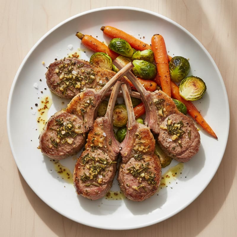 Herb-Crusted Lamb Chops with Roasted Vegetables