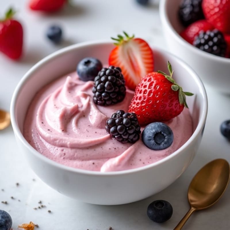 Silky Greek Yogurt Protein Mousse with Berries