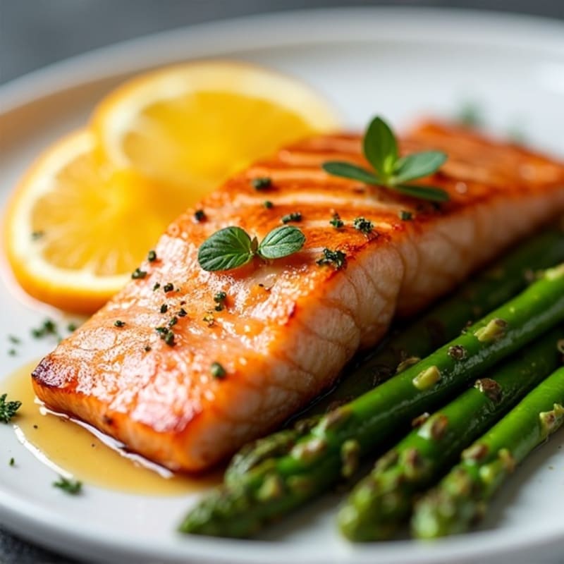 Fresh Citrus Glazed Salmon with Roasted Asparagus