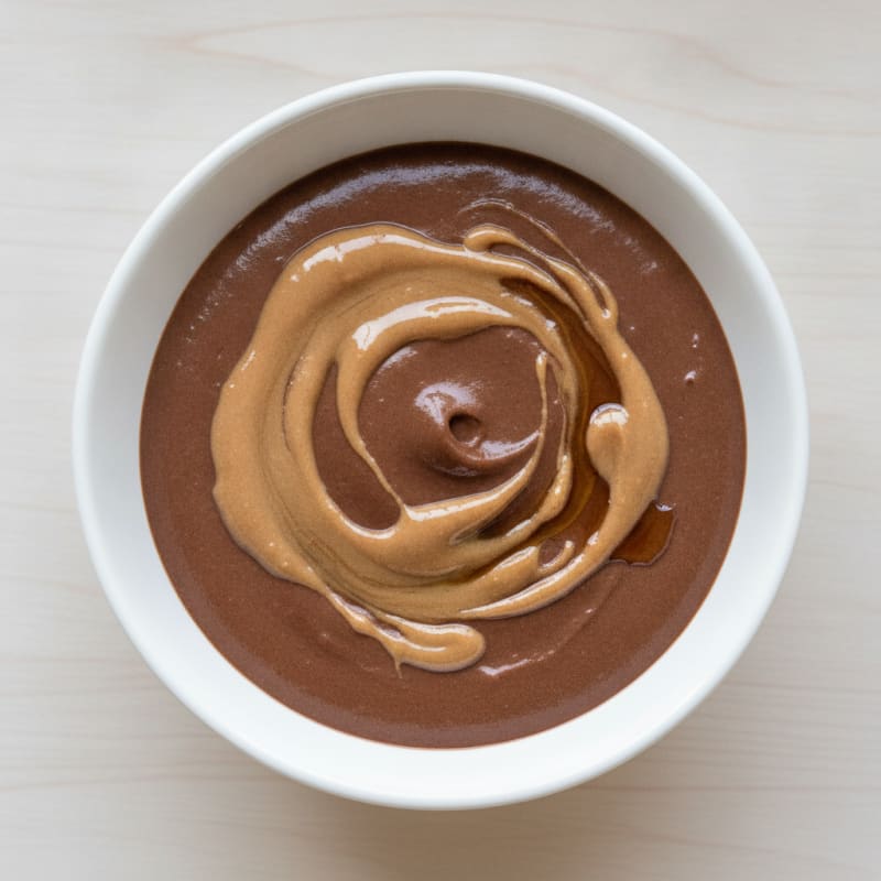 Silky Protein Chocolate Pudding with Almond Butter Swirl