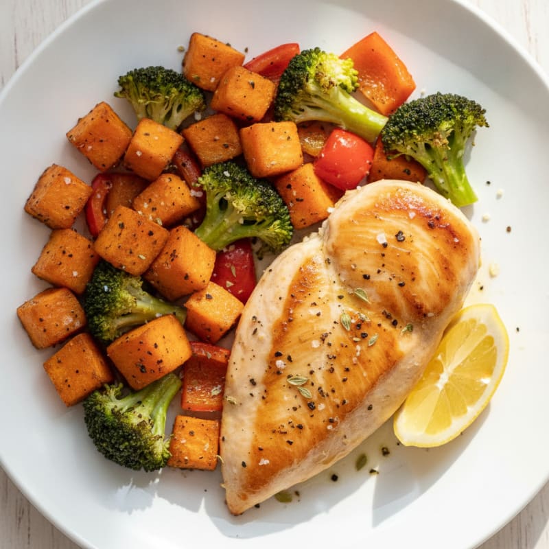 Pan-Seared Chicken with Roasted Vegetables