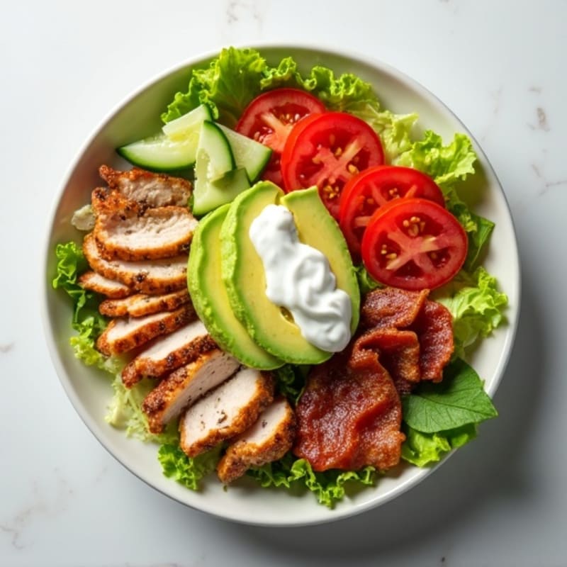 Turkey Club Power Bowl with Crispy Bacon and Creamy Avocado