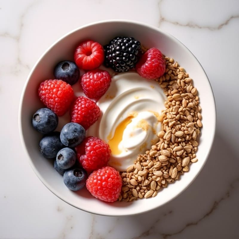 Greek Yogurt Bowl with Mixed Berries, Almond Butter, and Hemp Seeds