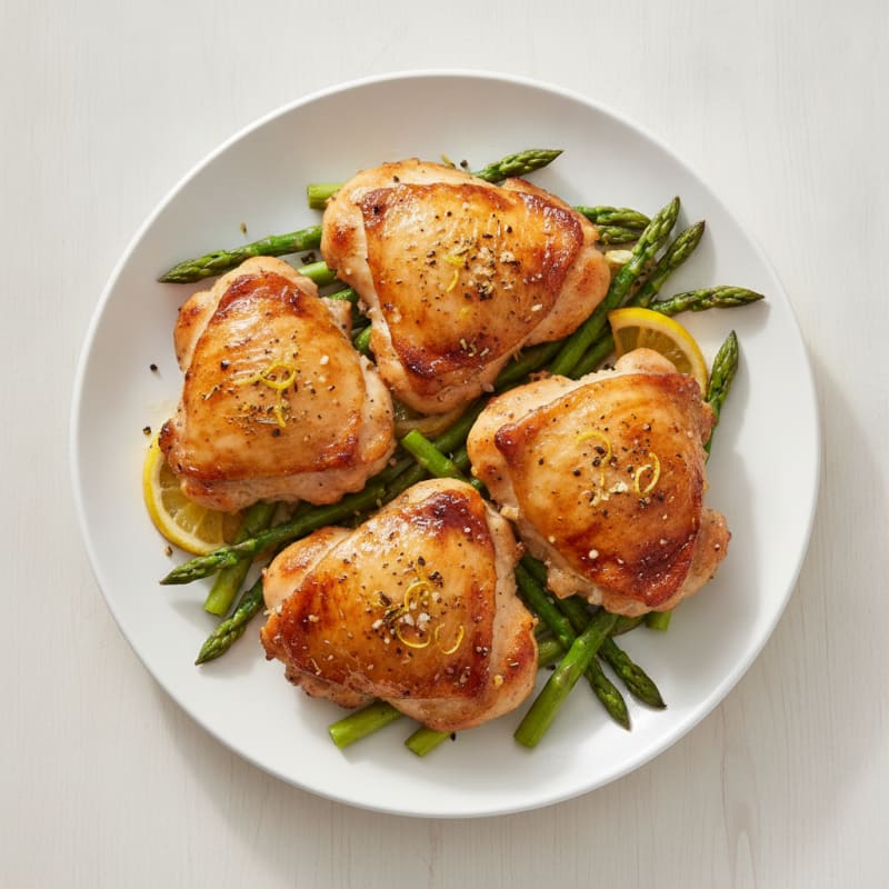Lemon-Herb Roasted Chicken Thighs with Asparagus