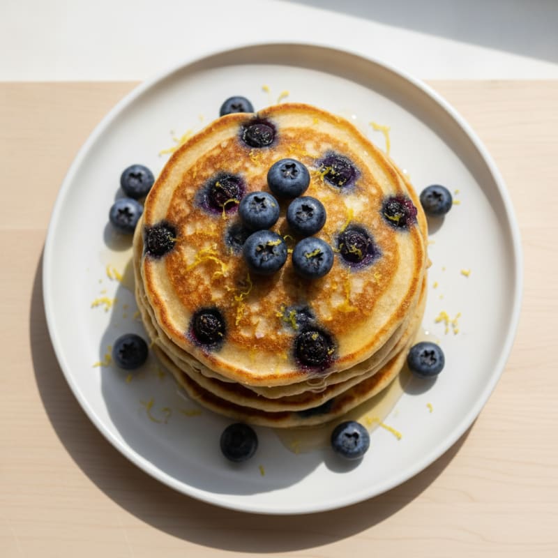 Blueberry Ricotta Pancakes with Lemon Zest