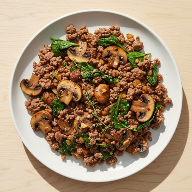 Savory Ground Beef and Mushroom Skillet