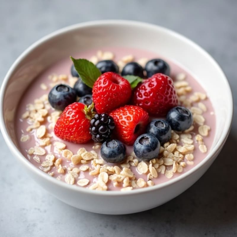 Protein-Packed Creamy Berry Oatmeal Bowl