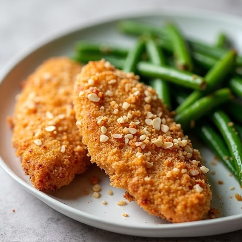 Crispy Baked Chicken Tenders with Roasted Green Beans
