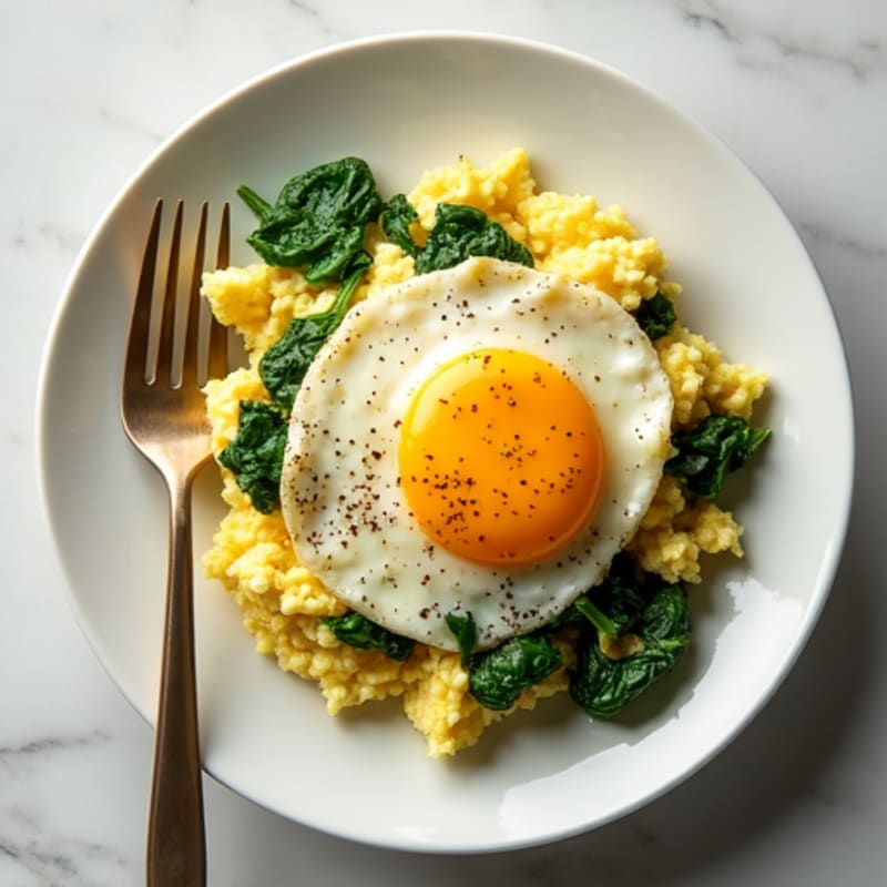 Fluffy Scrambled Eggs with Spinach