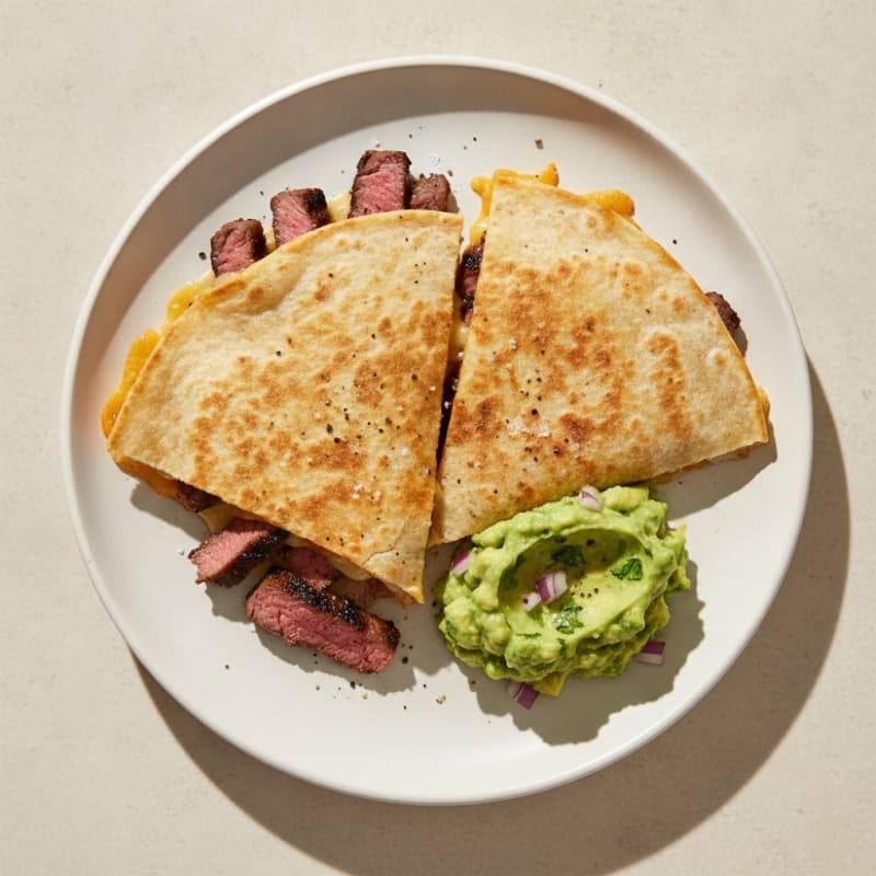 Carne Asada Quesadillas with Guacamole