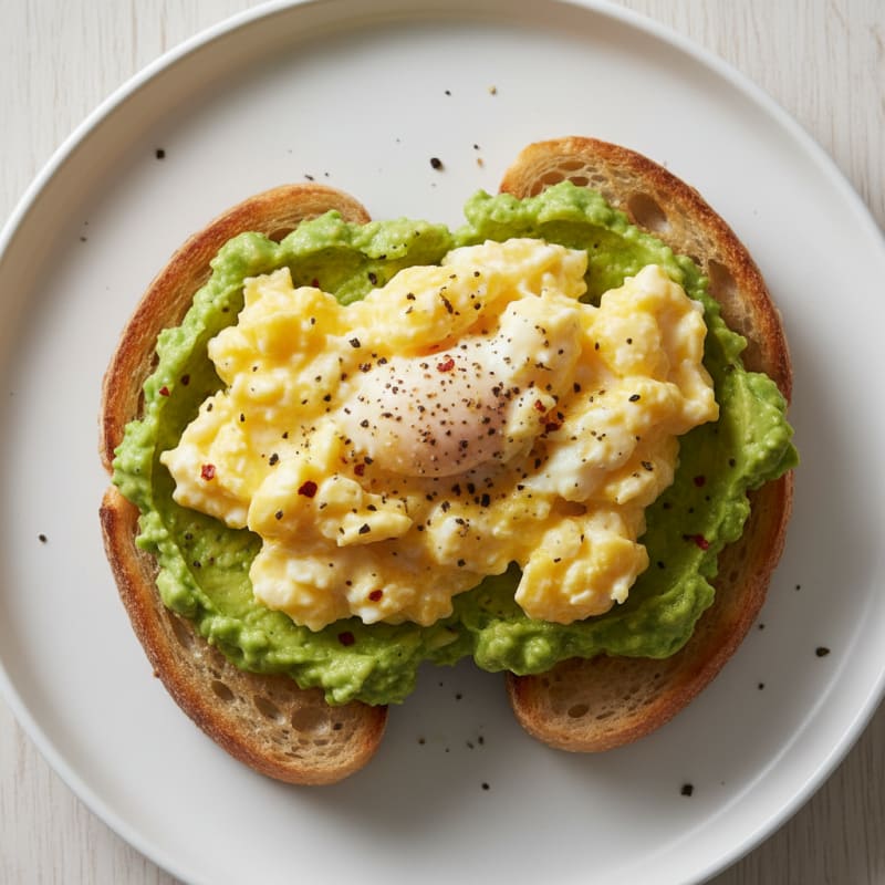 Creamy Scrambled Eggs with Zesty Avocado