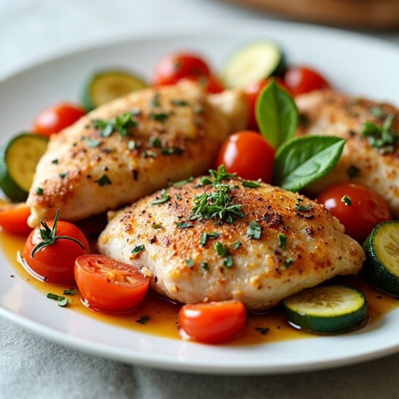 Herb-Roasted Chicken with Mediterranean Vegetables