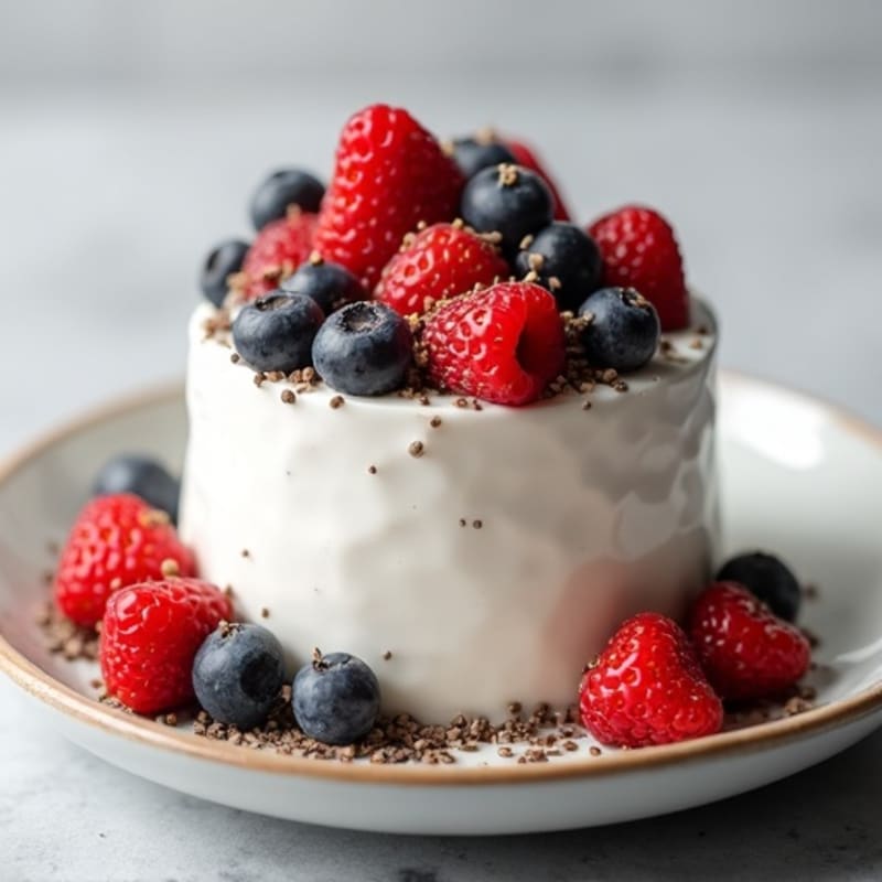 Greek Yogurt Protein Pudding with Mixed Berries