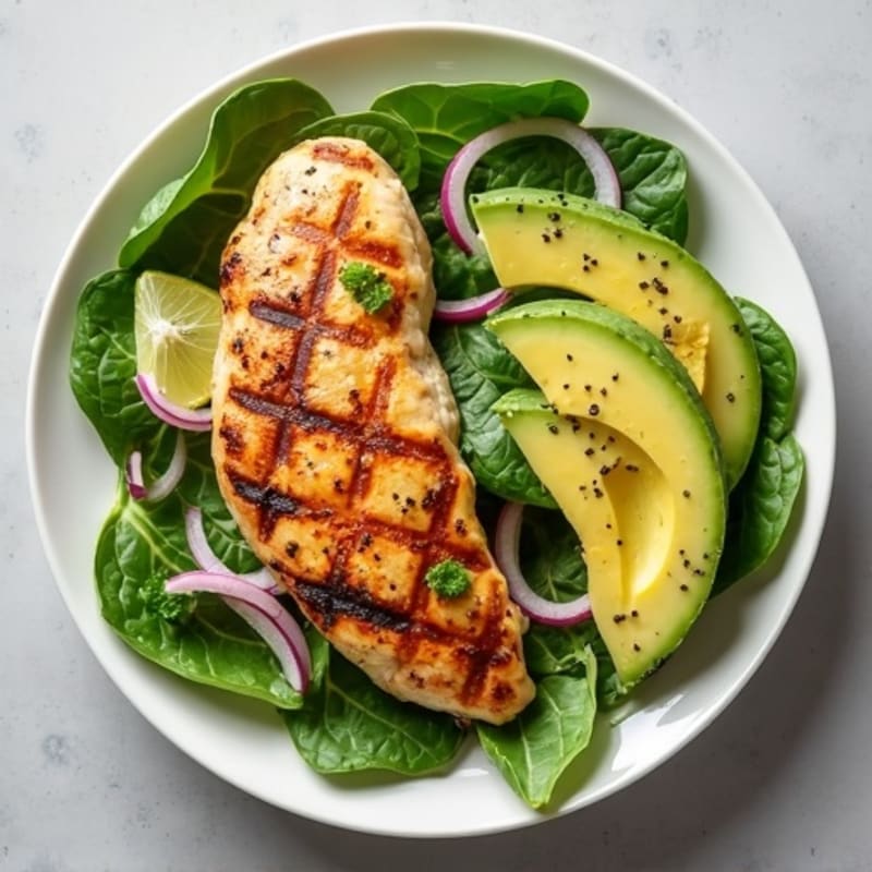 Grilled Chicken Breast with Creamy Avocado Salad