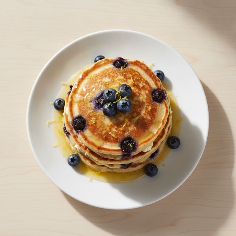 Blueberry Ricotta Pancakes with Lemon Zest