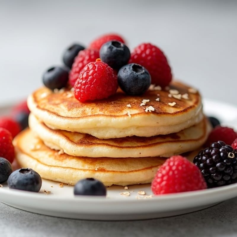 Fluffy Protein-Packed Egg White Pancakes with Fresh Berries