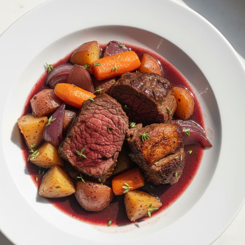 Tender Red Wine Braised Beef