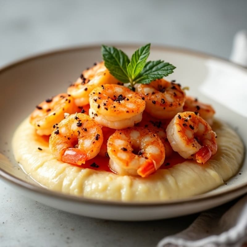 Fresh Cajun Shrimp with Creamy Grits