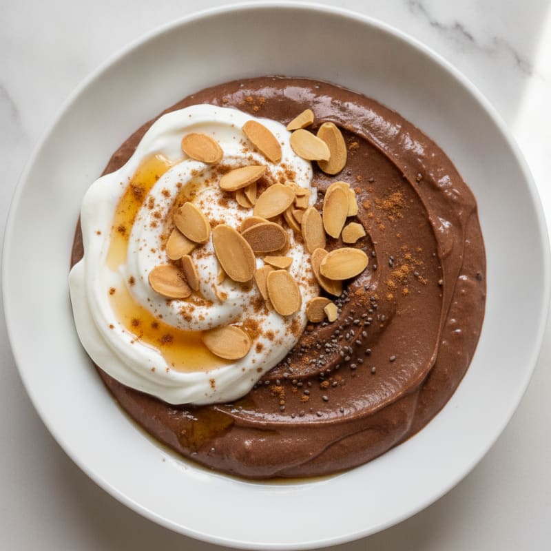 Chocolate Protein Pudding with Greek Yogurt and Cinnamon