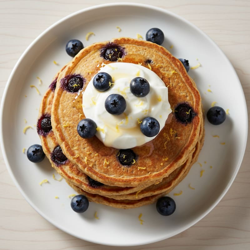 Blueberry Ricotta Pancakes with Lemon Zest