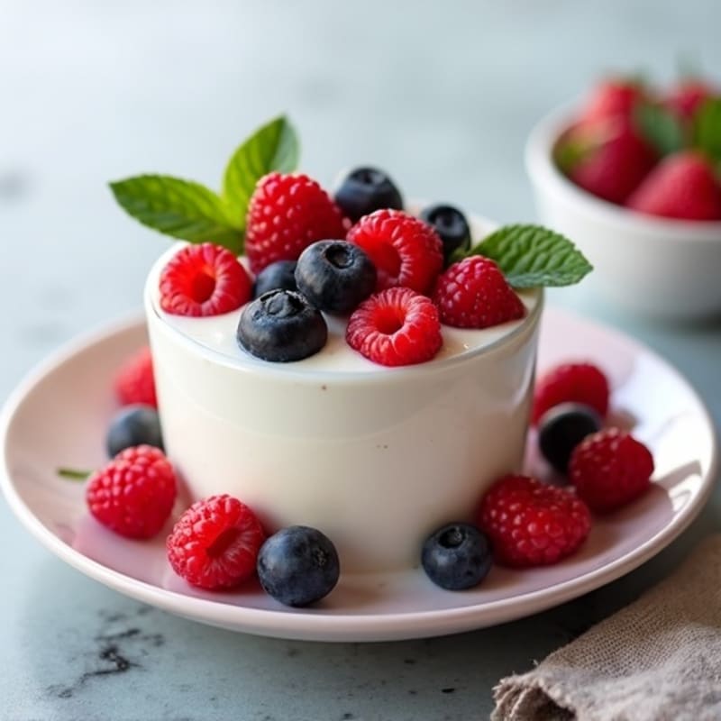 Silky Greek Yogurt Protein Pudding with Berries