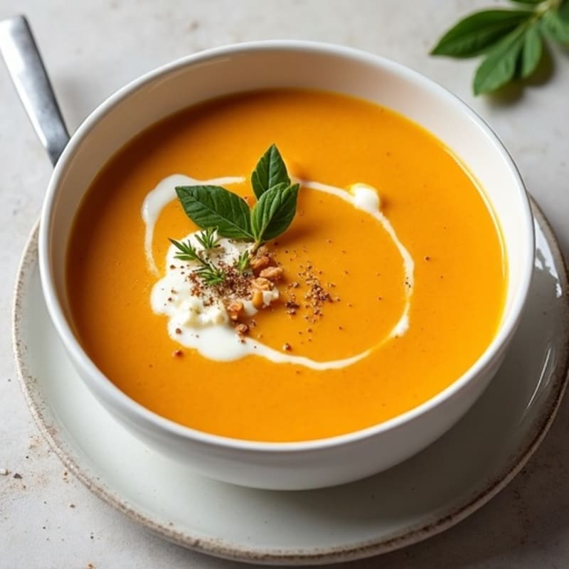 Creamy High-Protein Pumpkin Cottage Cheese Soup