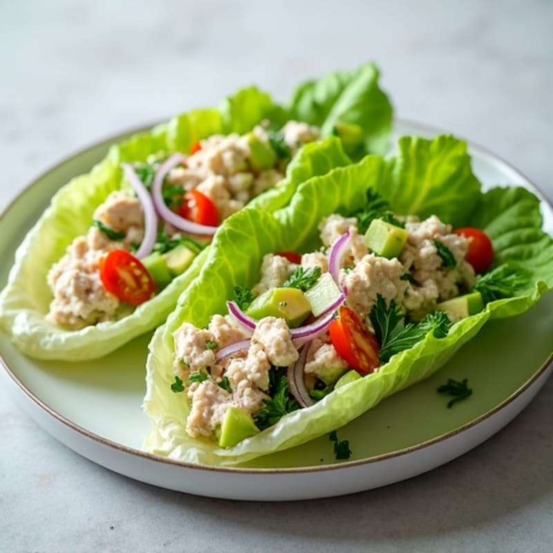 Flaky Tuna Salad Lettuce Wraps with Fresh Herbs