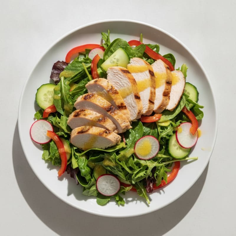 Grilled Turkey Breast Salad with Crunchy Vegetables