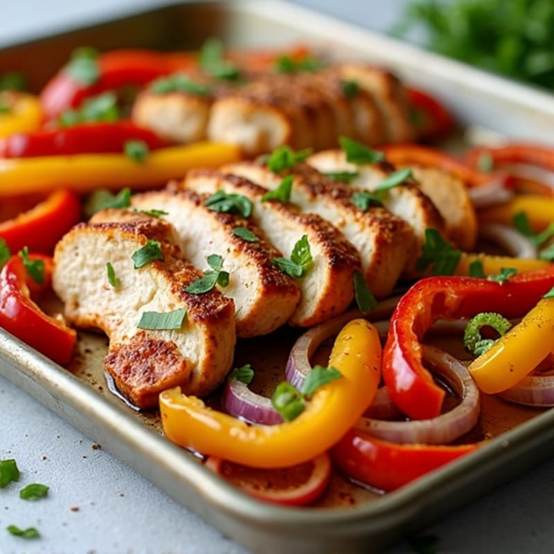 Sheet Pan Lime-Garlic Chicken Fajitas