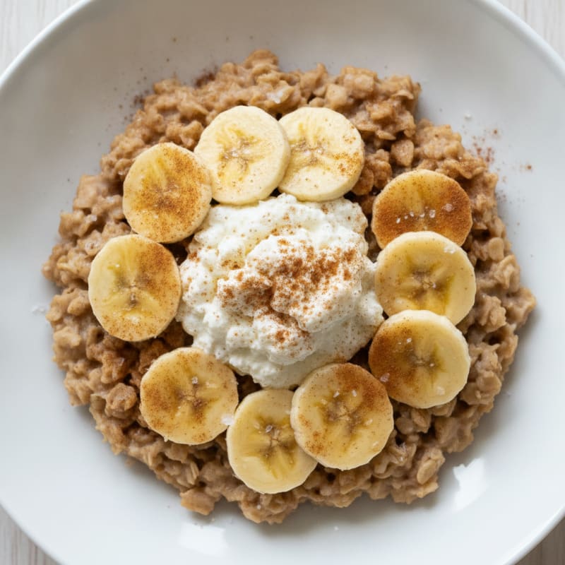 Banana Cottage Cheese Oatmeal Bowl