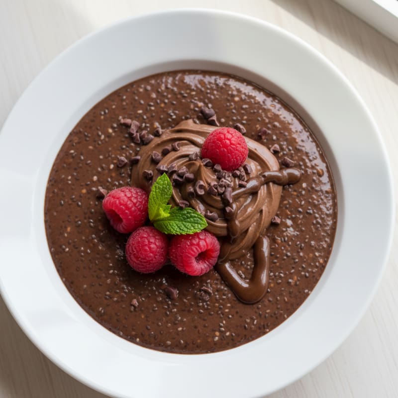 Silky Chocolate Protein Pudding with Chia Seeds