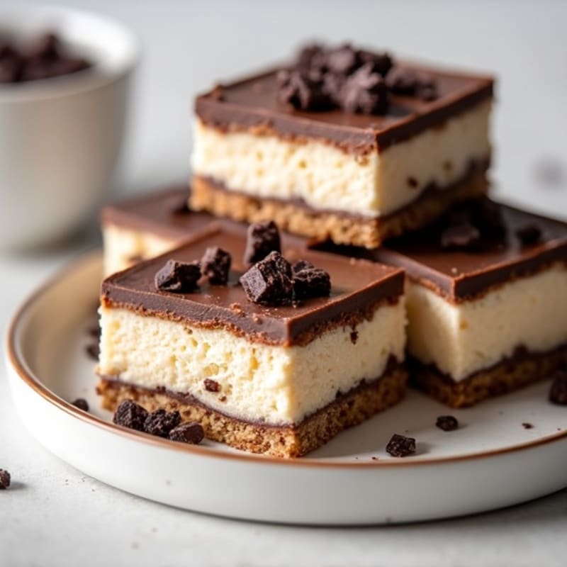 Lightened-Up Dark Chocolate Greek Yogurt Cheesecake Squares