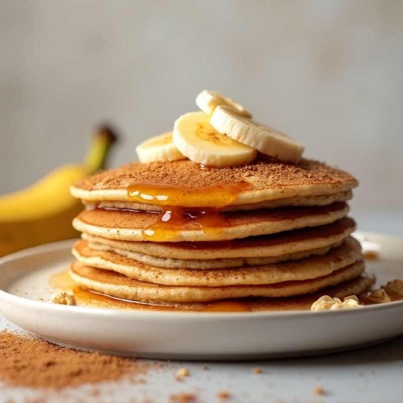 Warm Caramelized Banana Protein Pancakes