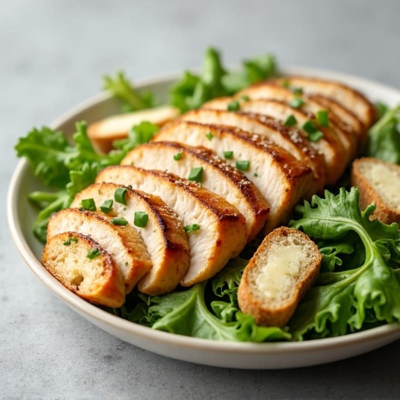 Grilled Chicken Caesar Salad with Crispy Romaine