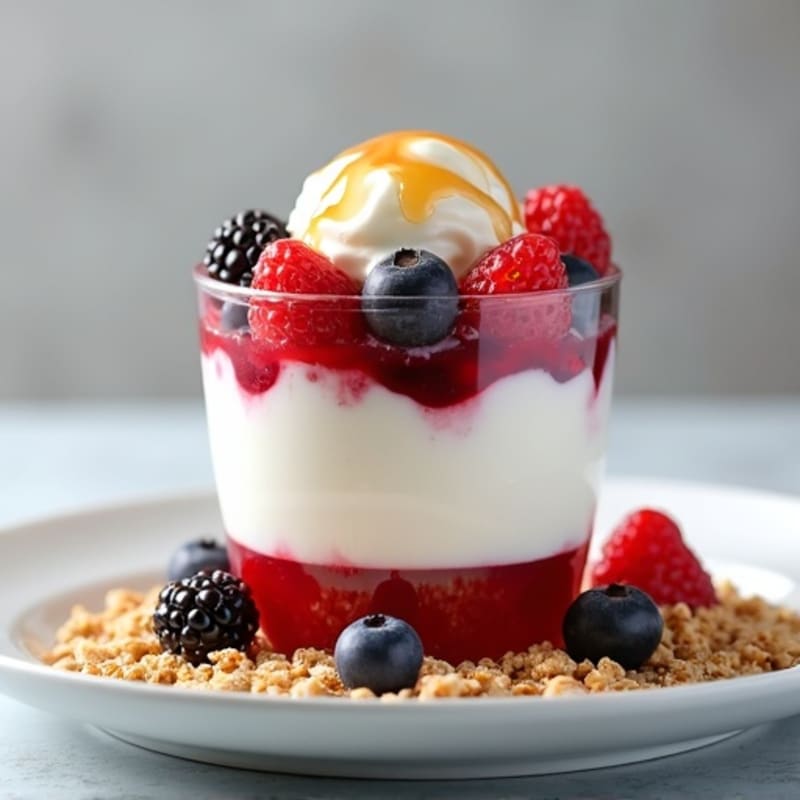 Greek Yogurt Protein Parfait with Mixed Berries
